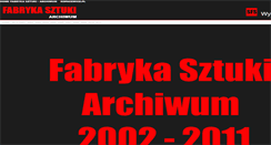 Desktop Screenshot of fabrykasztuki.kopacewicz.pl